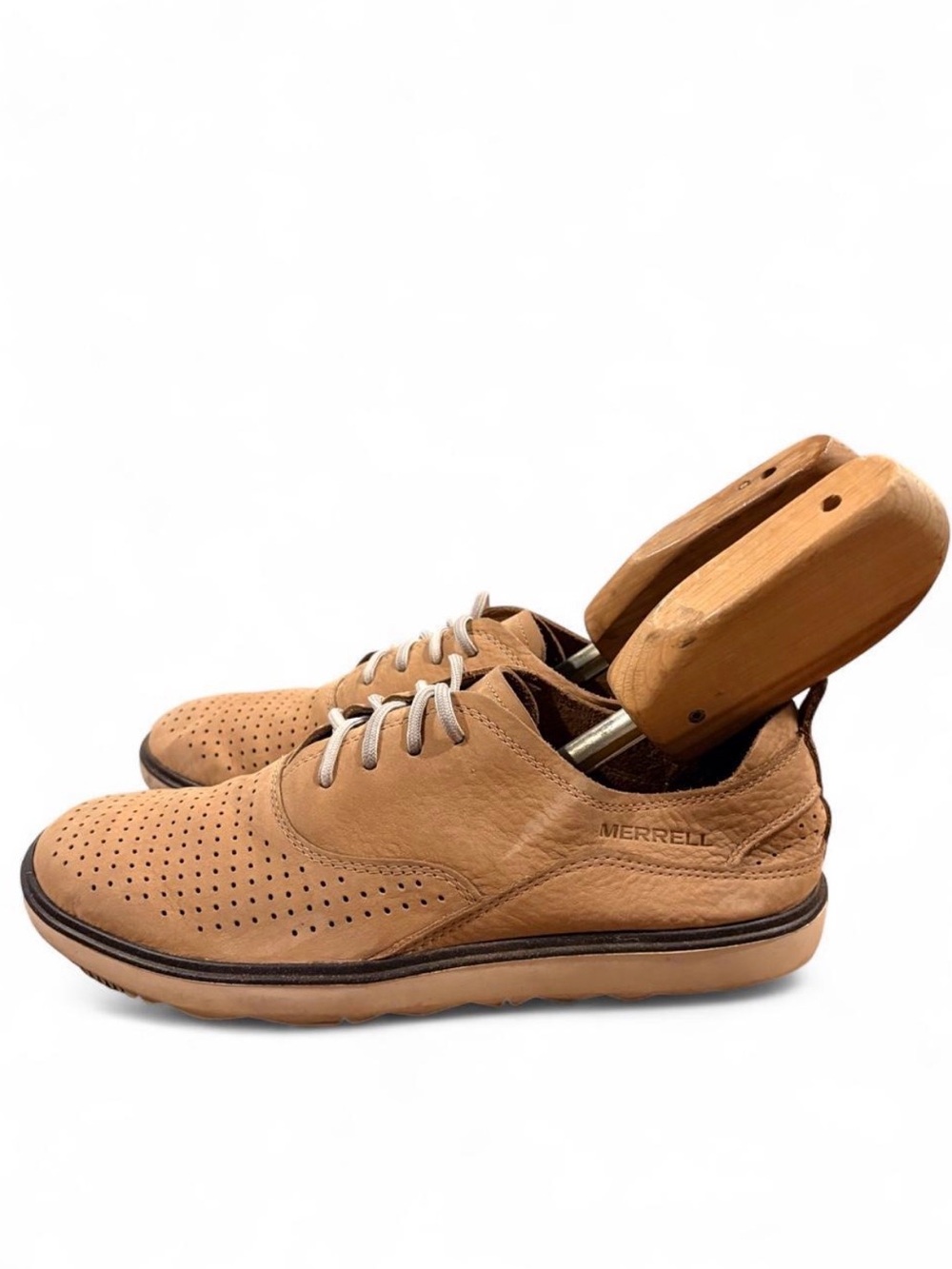 Merrell Around Town Lace Air Tan Leather Sneakers Womens 8.5